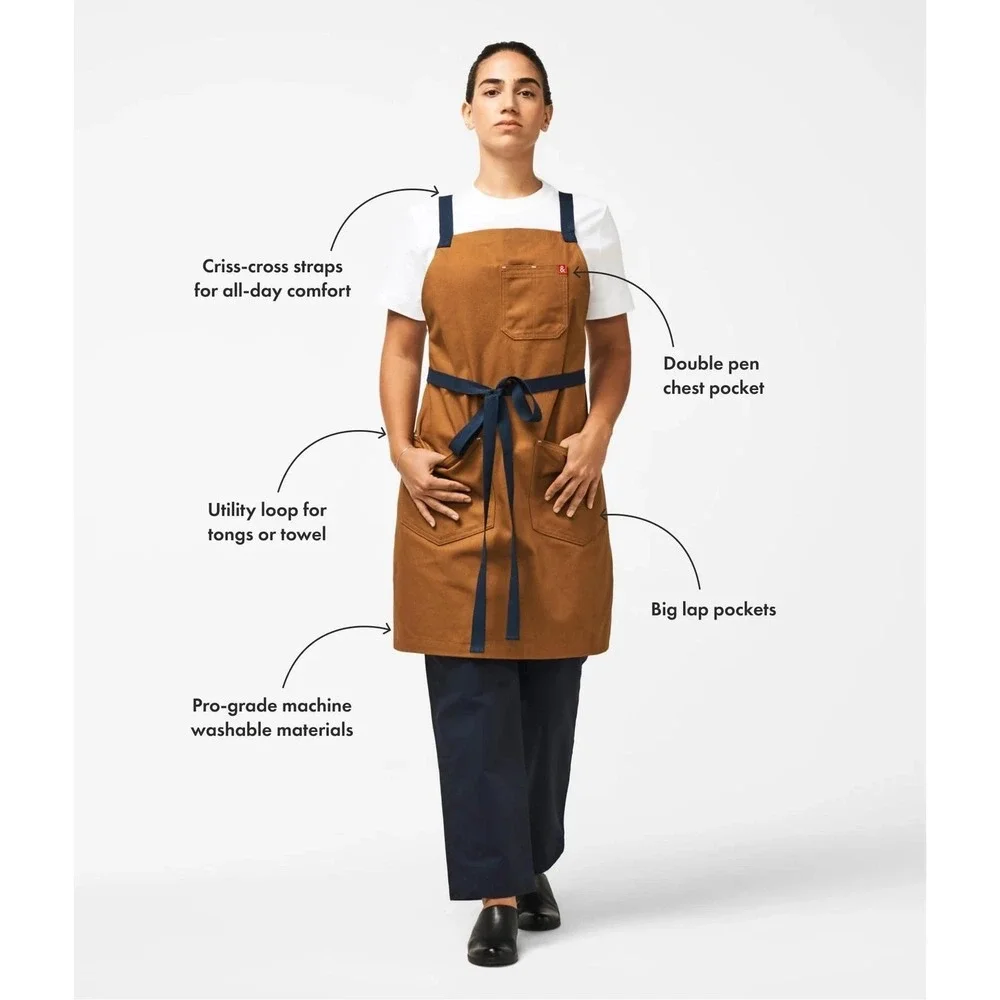 Hedley & Bennett WAX CANVAS & Leather Chef's Apron Professional Apron - Brown